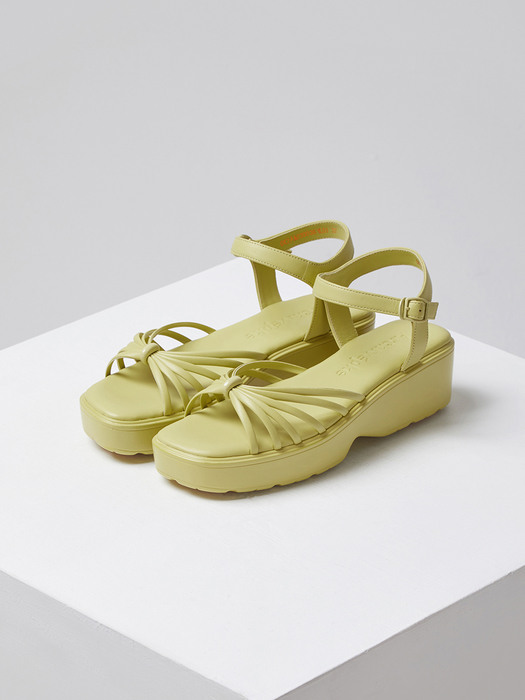 Knotted platform sandal(Champagne)