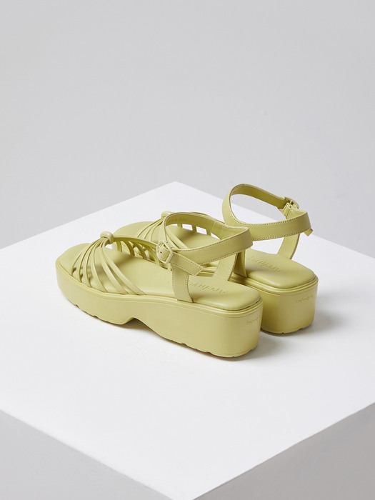 Knotted platform sandal(Champagne)