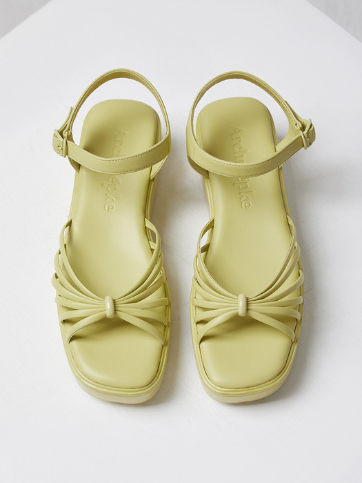 Knotted platform sandal(Champagne)