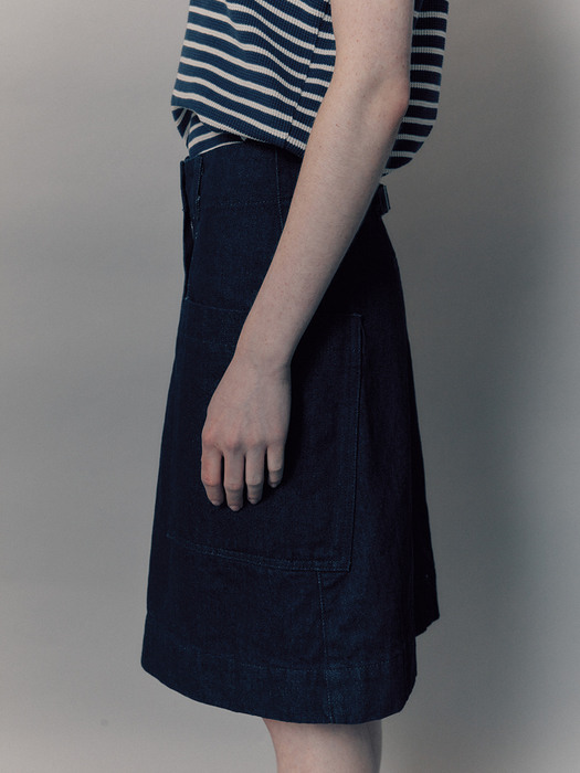 Side pocket skirt (Indigo)