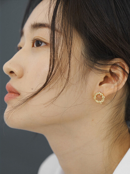 Round Wave Earrings S