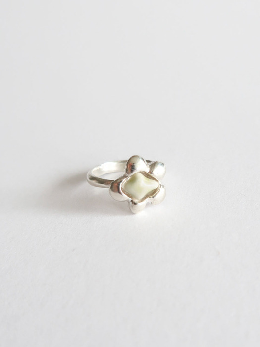silver 925 Flower ring [DOL Pear silver]
