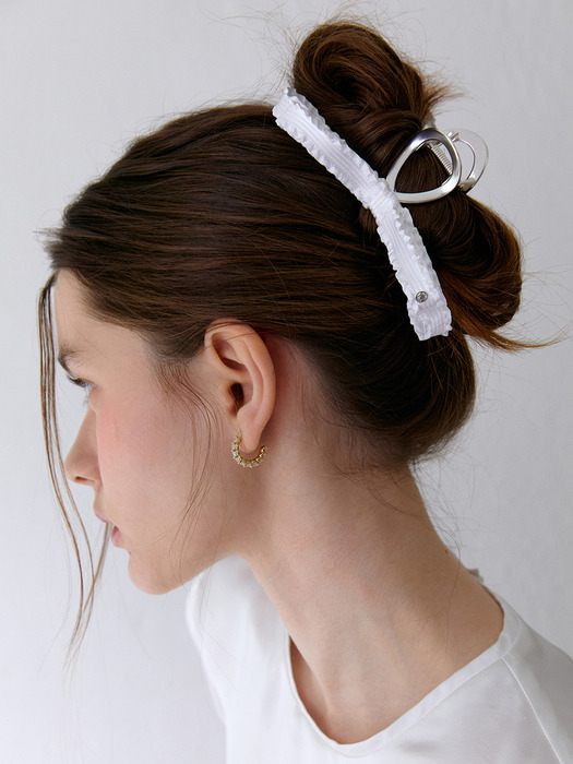 double frill ribbon hair clip