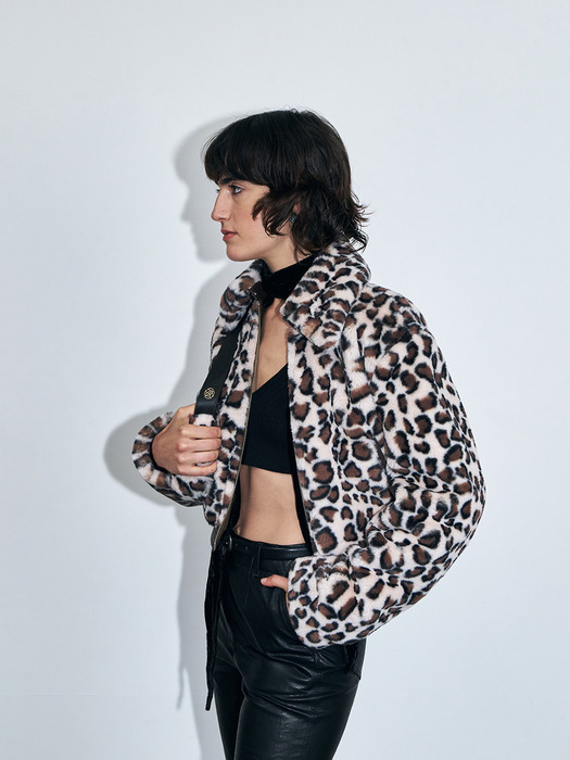Eco-friendly Leopard Fur Jacket