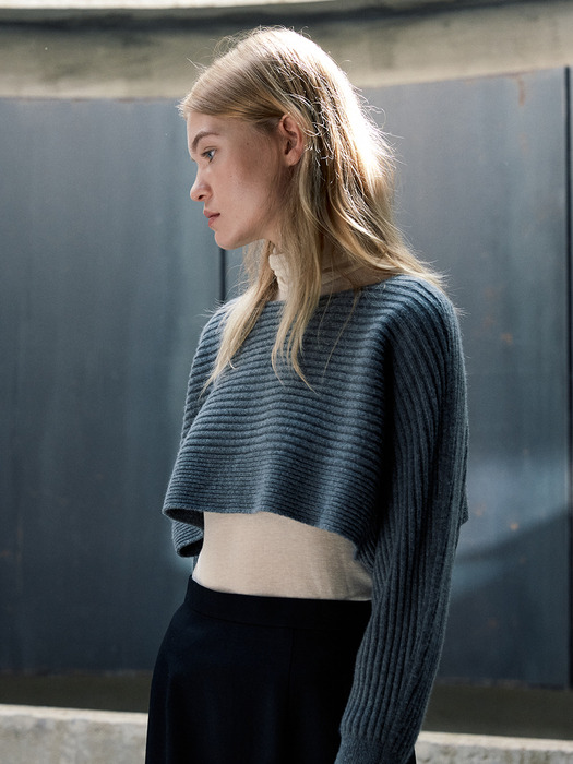 [KNIT] Two-way Ribbed Knit Top