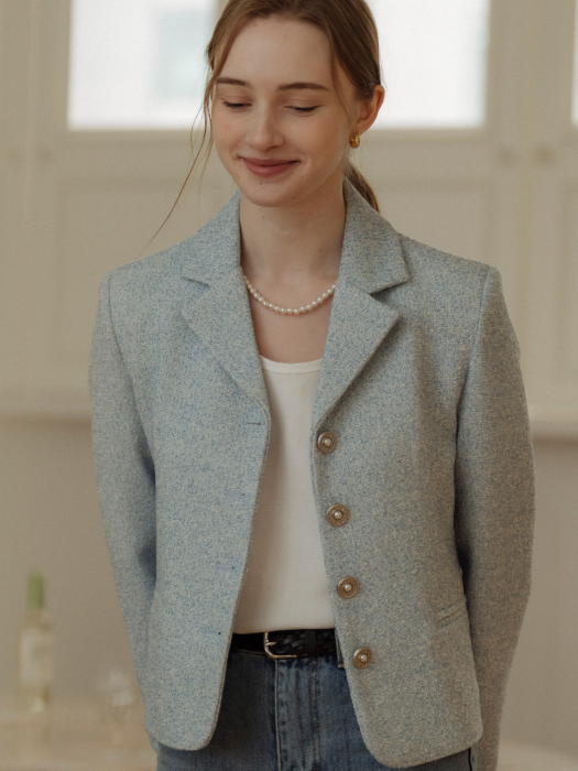 Grace tweed jacket(Skyblue)