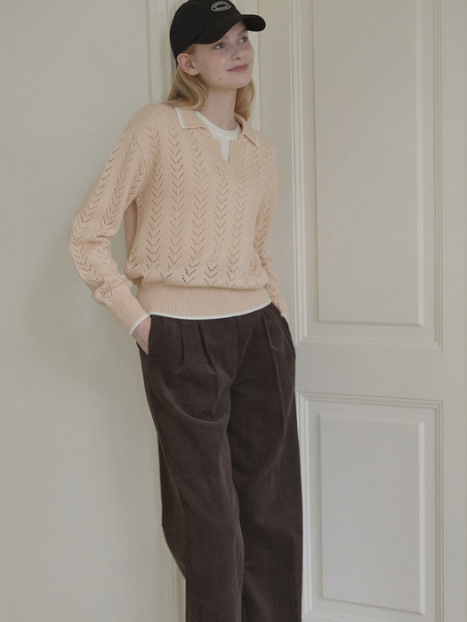 Daily Two Tuck Corduroy Pants - Brown