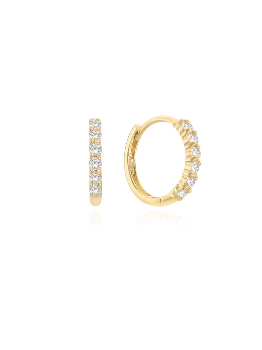 [14K]CLASSIC CUBIC ONETOUCH EARRING