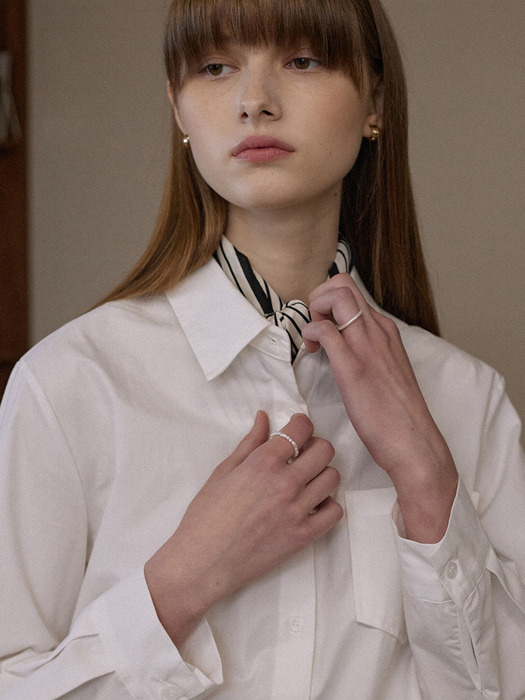 AD&LOVE embroidery basic shirts - white