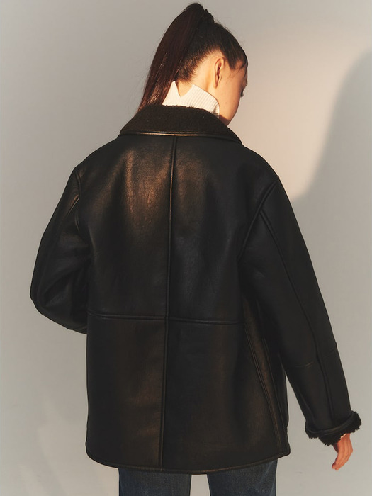 Faux Leather Jacket  Black (KE3X3VM035)