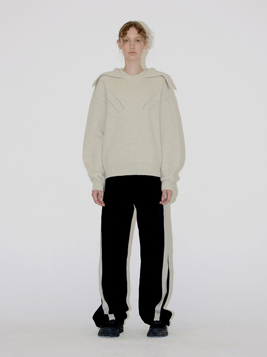 WOOL COLLAR KNIT PULLOVER (oatmeal)