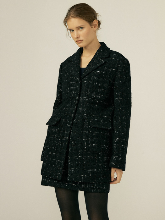 23FW WINTER TWEED HARF COAT_2COLOR