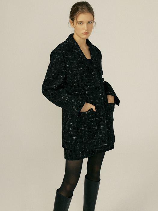 23FW WINTER TWEED HARF COAT_2COLOR