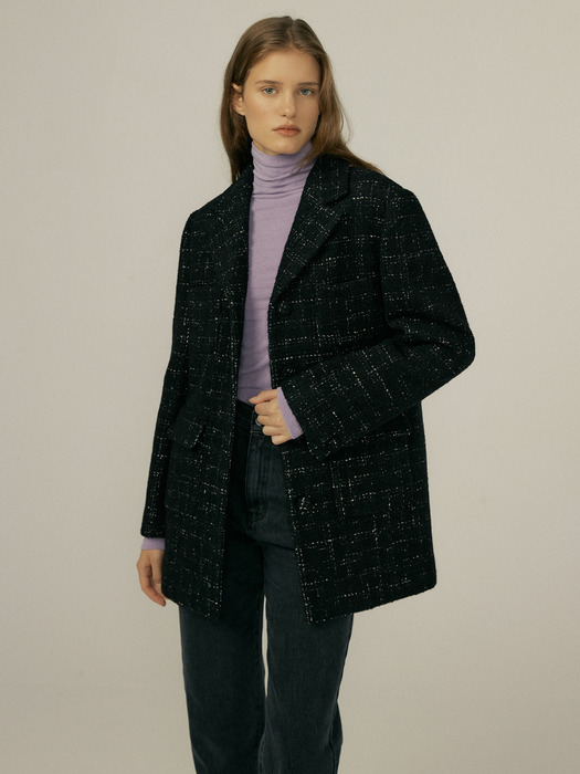 23FW WINTER TWEED HARF COAT_2COLOR