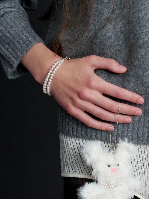 Two Line Pearl Bracelet (L233MBC020)