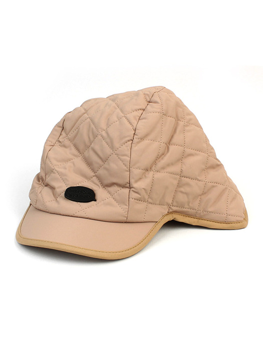 Quilting Beige Trooper Hat 귀달이모자