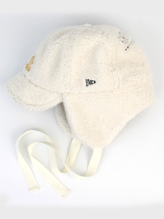 Thunder muji Ivory Fleece Earflap Cap 귀달이모자