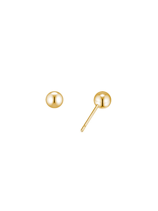 [925 silver] Deux.silver.168 / haute ball earring (5mm)(gold)