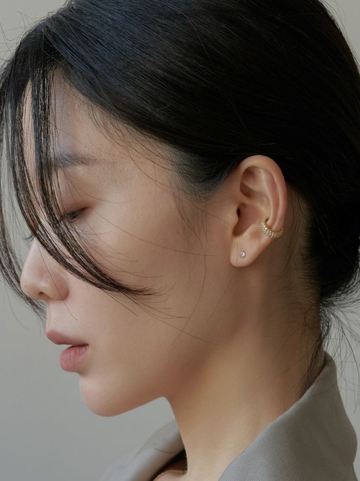 14K Daily Cubic Earring (3 Size)