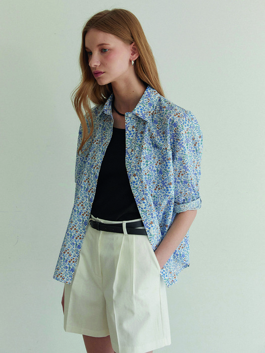 LiLi Flower Shirt -Blue [ Liberty ]