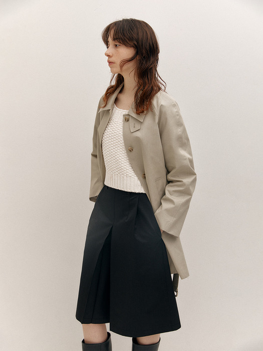 COTTON HALF MAC COAT (L/KHAKI)