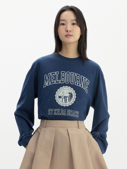 라라핀타 시티 아트워크 티셔츠 (Ivory/Melange gray/Navy)