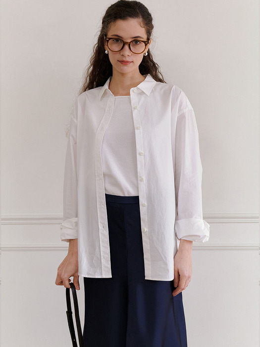 Relaxed cotton shirt (Ivory)