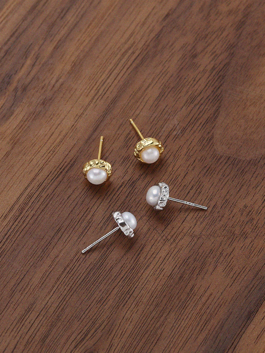 [925 Silver] Mindy Pearl Earrings_2 Colors