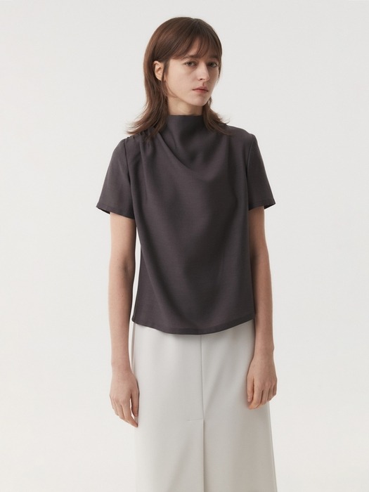COWL NECK BLOUSE (TAUPE)