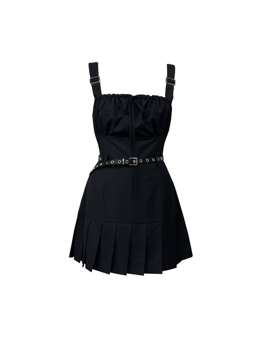Funky belted dress (Black)