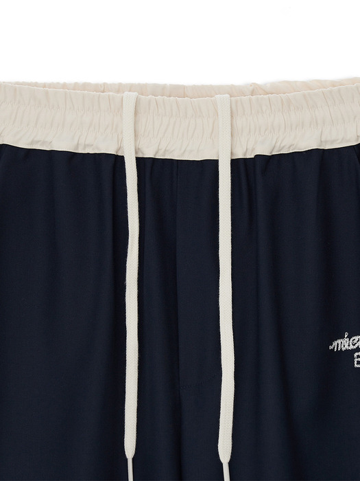 CHAIN EMBROIDERY PANTS NAVY_UNISEX