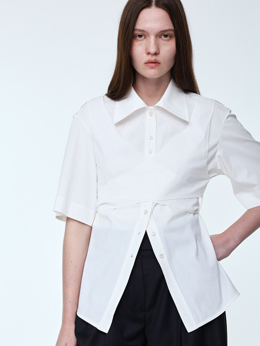 Knotted Wrap Blouse _ White