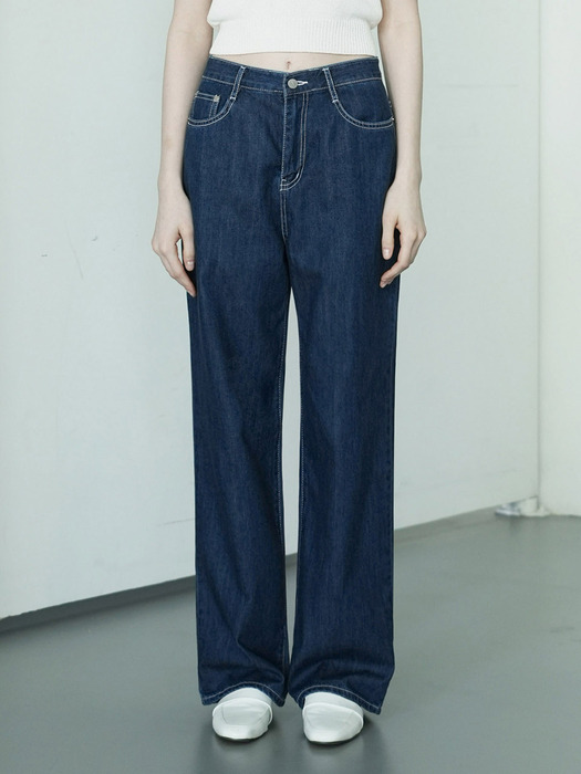 [-6cm 숏버전 추가] W1045 SUMMER WIDE DENIM PANTS_DEEP BLUE