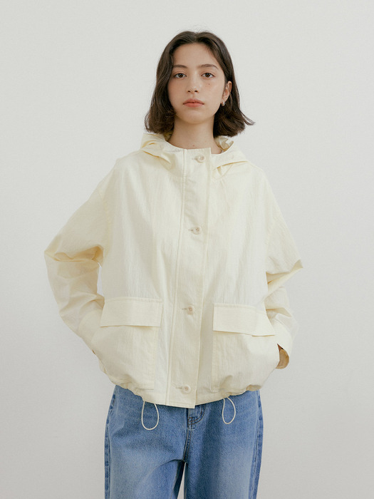 Pola hooded wind jacket (Butter lemon)
