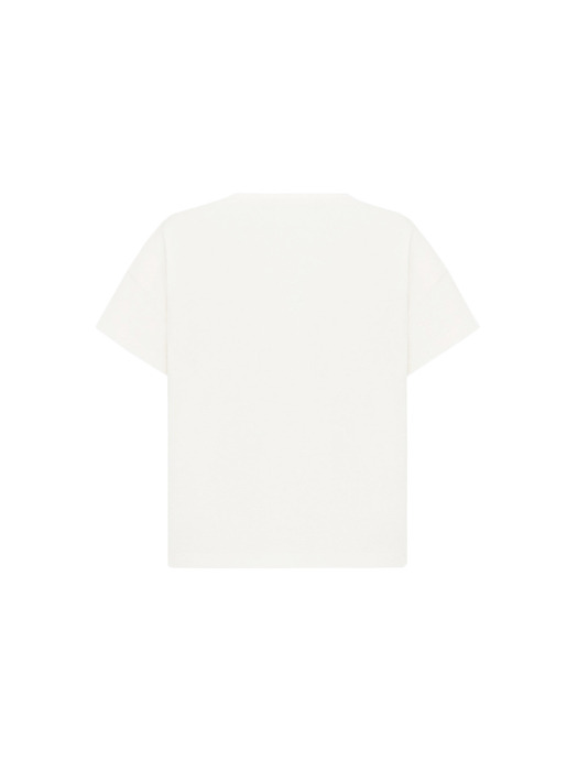 24SS 키즈 여성 로고자수 티셔츠 화이트 4SBM13TEEB 013