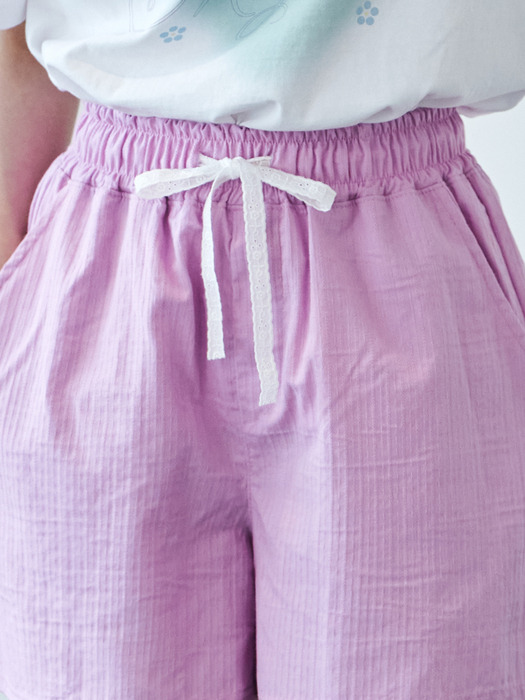 MET lace wide shorts lavender