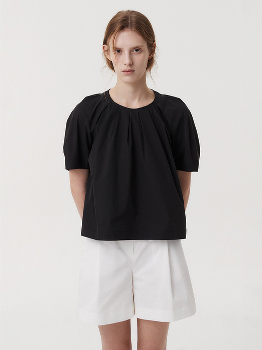 TUCK VOLUME BLOUSE (BLACK)