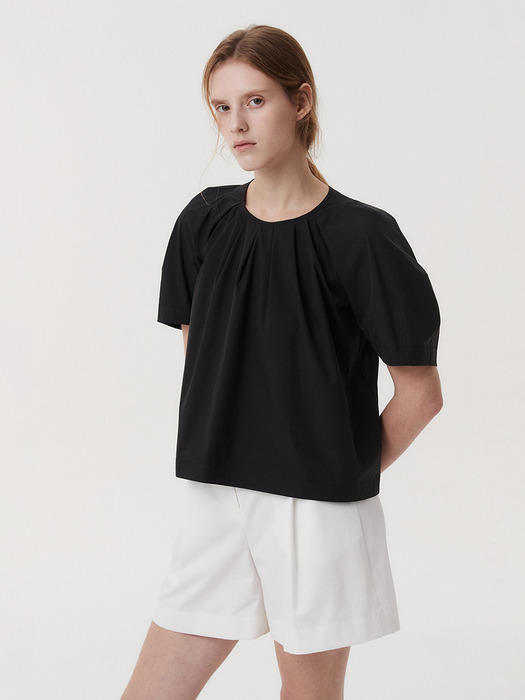 TUCK VOLUME BLOUSE (BLACK)