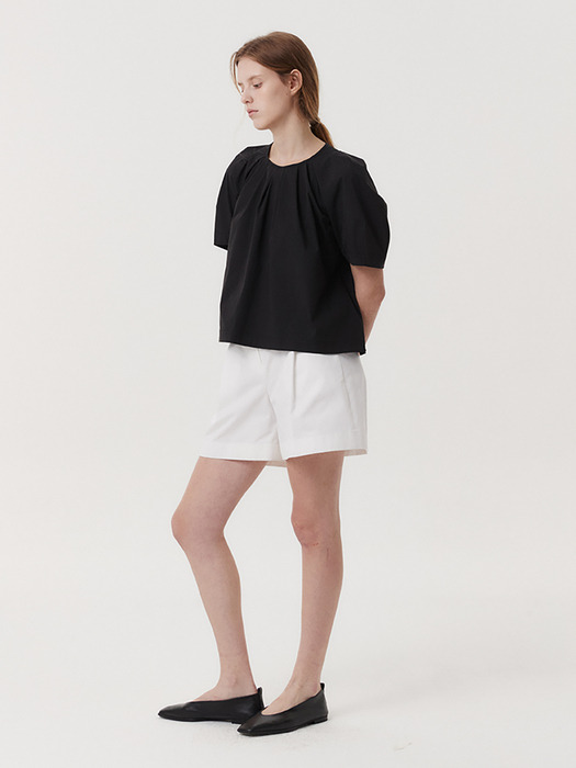 TUCK VOLUME BLOUSE (BLACK)