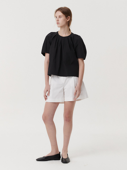 TUCK VOLUME BLOUSE (BLACK)