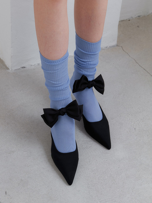 RIBBON POINT SOCKS_BLUE