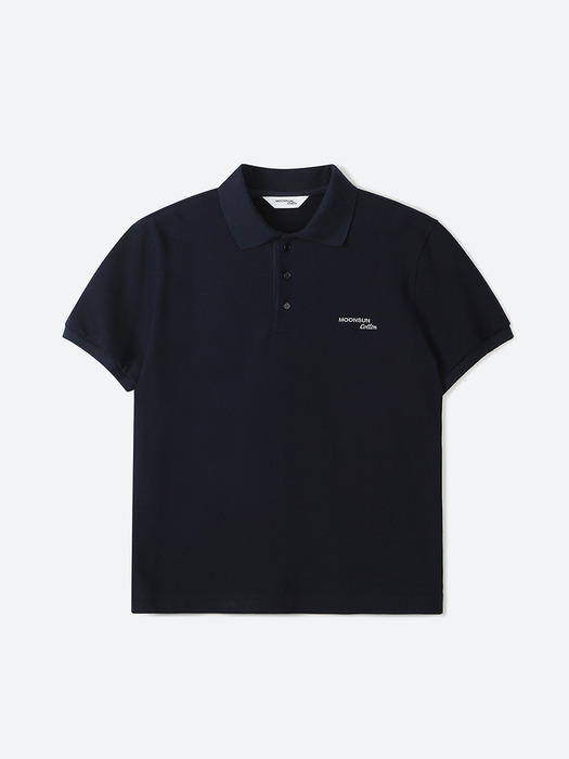 01 M.C UNISEX, Basic PK Half Shirt / Navy