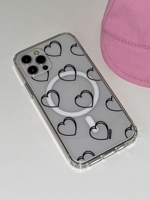 [MagSafe] signature heart case_black (젤하드)