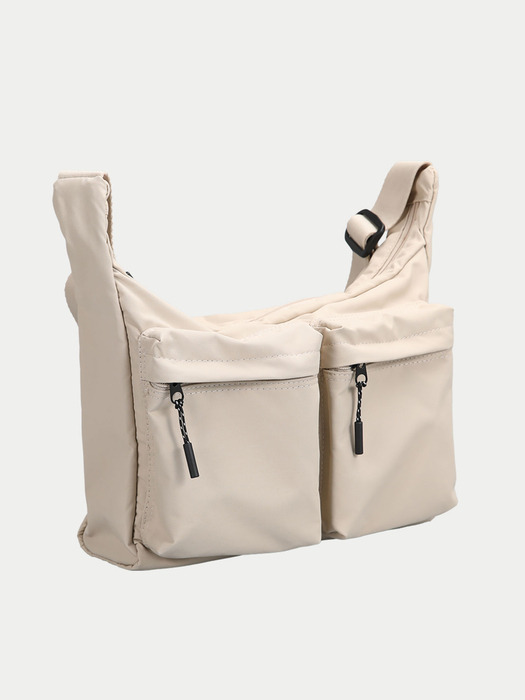 로드 리사이클 나일론 포켓 크로스백 Pocket Body Bag_beige