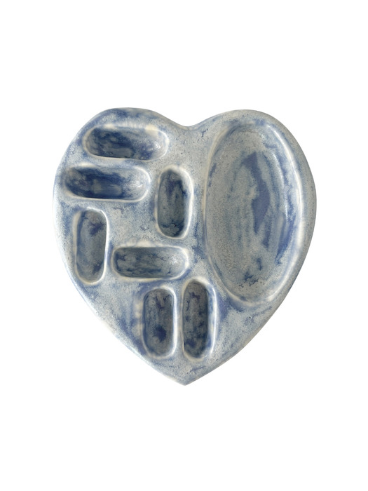 ceramic heart mix holder-vintage blue
