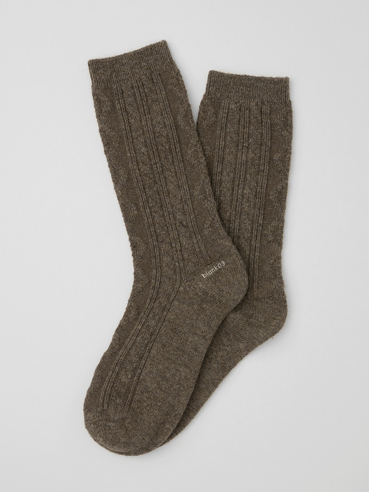 wool cable cozy socks  (3colors)