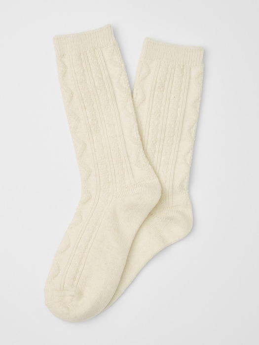 wool cable cozy socks  (3colors)