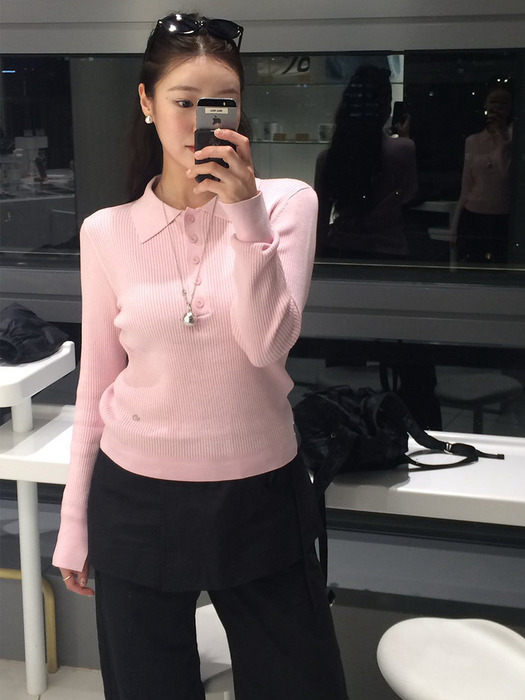 골지 카라 소매 슬릿 니트_6colors