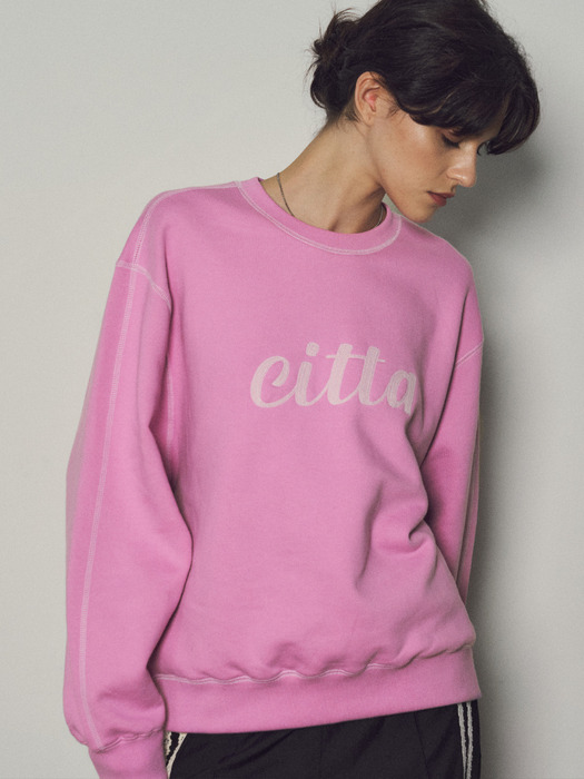 Chain Stich Logo Sweatshirts_CTT309(Berry Pink)