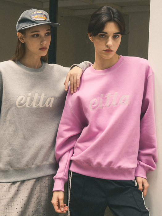 Chain Stich Logo Sweatshirts_CTT309(Berry Pink)